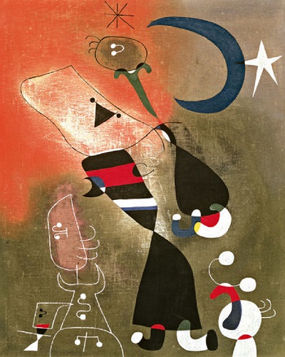 Soyut sanat akımları: Konstrüktivizm, sürrealizm ve gerçekçilik 5 Women and Bird in the Moonlight / Jona Miro