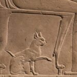 antik mısır kedi duvar sanatı