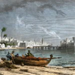 Akdeniz'deki Sidon limanında (şimdi Lübnan'da) bir Fenike gemisinin tasviri.