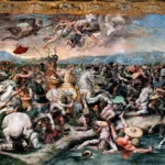 Milvian Köprüsü Savaşı'ndan detay, Giulio Romano'nun freski, 1517-24.