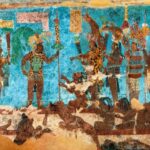 Tikal'den Maya duvar resmi.