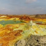 Dallol yanardağında manzara, Afar Bölgesi, Etiyopya.