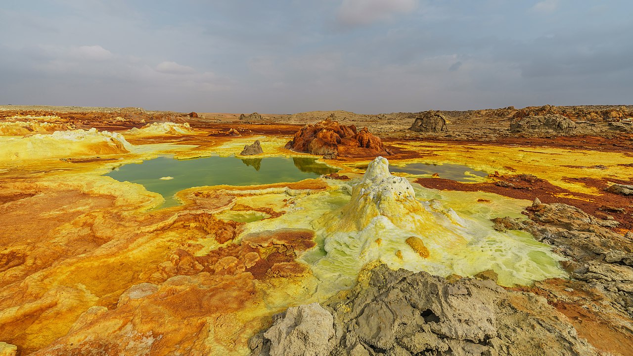 Dünya Üzerinde Yaşamın Olmadığı Tek Yer 2 Dallol yanardağında manzara, Afar Bölgesi, Etiyopya.