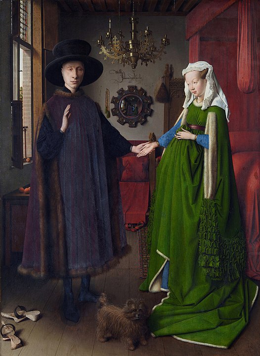 İlk Yağlı Boya Tabloyu Kim Yaptı? 3 Arnolfini Portresi, meşe üzerine yağlıboya, 1434. Ulusal Galeri, Londra