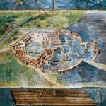 Roma'nın başlıca limanı Ostia'yı tasvir eden 16. yüzyıldan kalma bir fresk, Vatikan Sarayı.