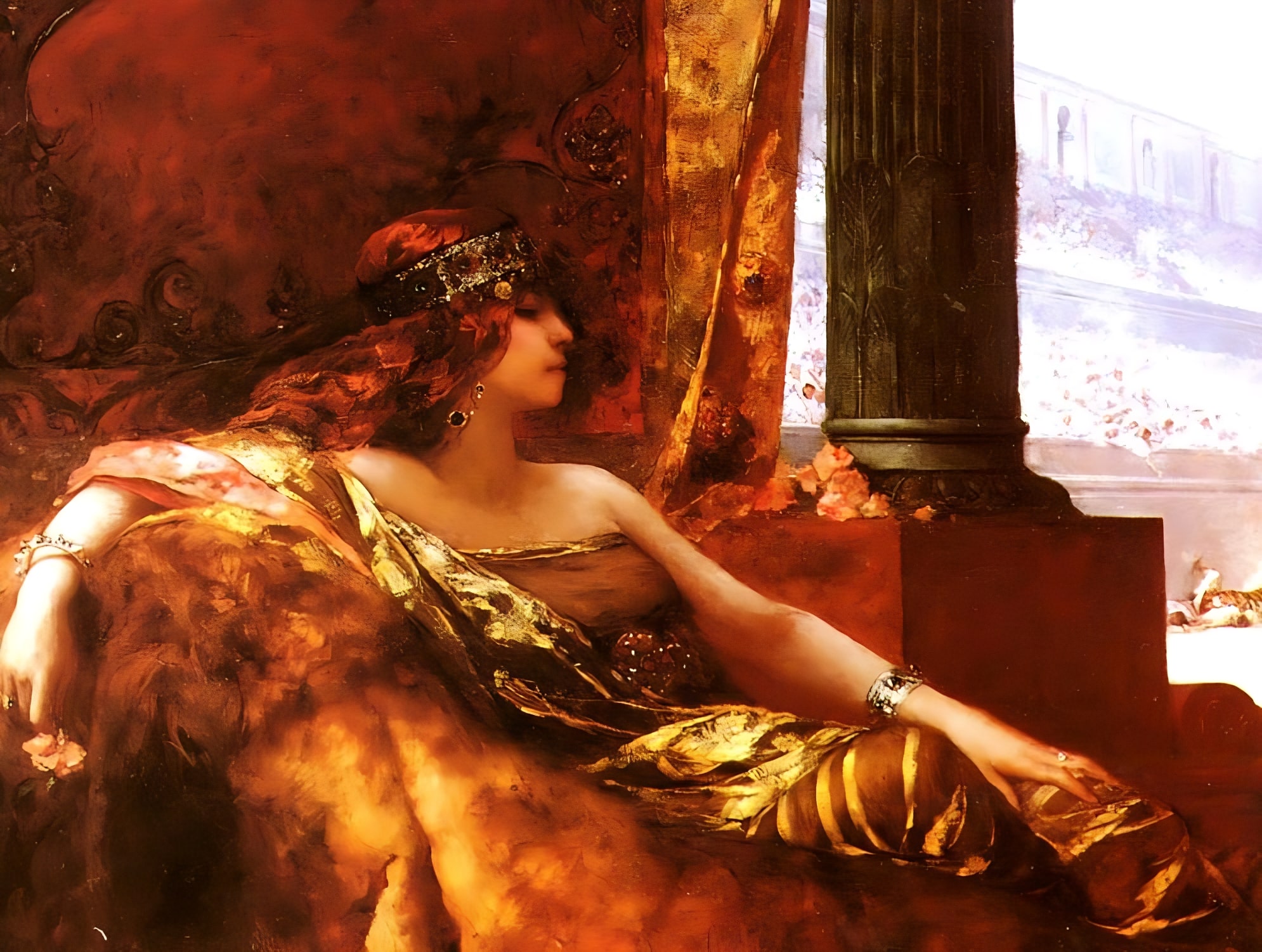 Kudretli Bizans İmparatoriçesi Theodora 2 Jean-Joseph Benjamin-Constant tarafından yapılan Theodora tablosu.