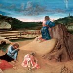 Bahçede Izdırap, Giovanni Bellini tarafından ahşap üzerine yumurta, 1465 civarı, Ulusal Galeri, Londra.