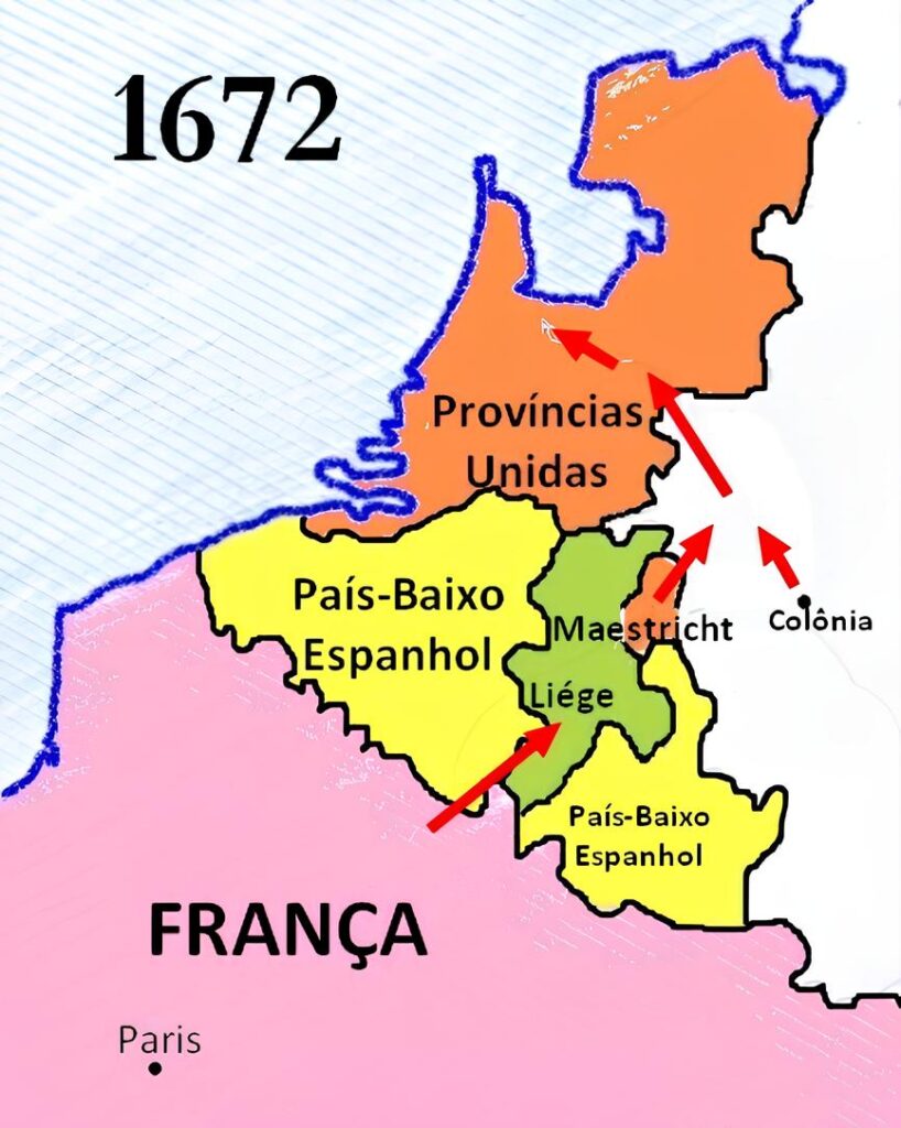 Fransa-Hollanda Savaşı: XIV. Louis'nin Hırsları 2 Harita XIV. Louis'nin 1672'de Hollanda'ya karşı yürüttüğü askeri harekatı gösteriyor