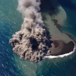 Japonya'da su altı yanardağı yeni bir ada oluşturdu.