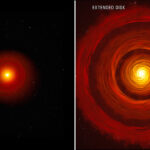Solda kompakt bir disk, sağda ise boşlukları olan genişletilmiş bir disk görülüyor.
