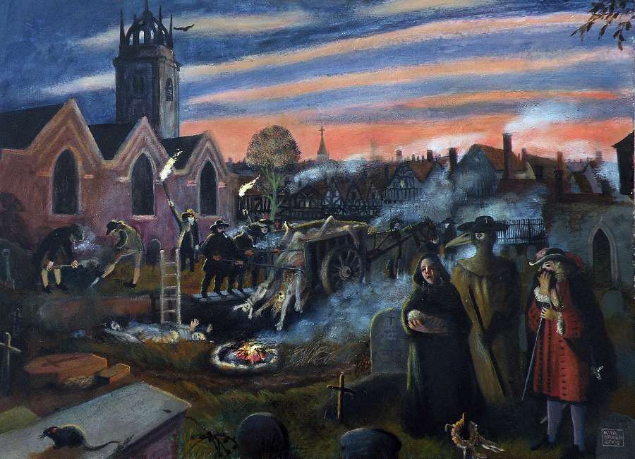 Orta Çağ'da İnsanlar Ortalama 35 Yaşına Kadar mı Yaşadı? 3 Rita Greer'in Londra'daki 1665 Büyük Vebasını tasvir eden tablosu.