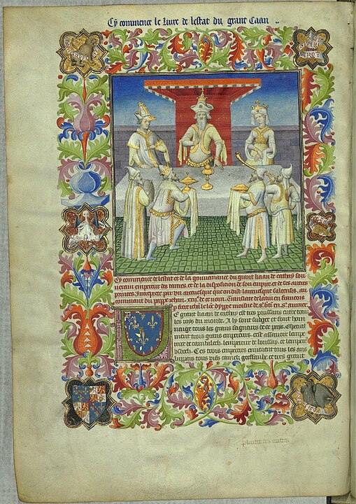 Marco Polo'nun Seyahatlerinde Keşfettiği Şeyler 5 Kubilay Han'ın sarayı, Fransızca "Livre des merveilles "den