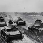 Polonya 7TP hafif tankları manevralar sırasında düzen içinde