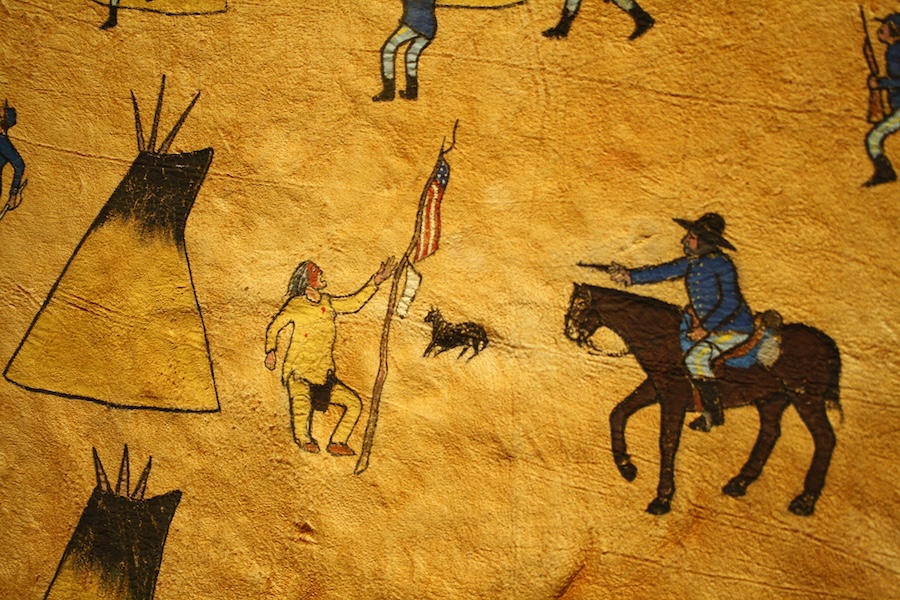 Sand Creek Katliamı: Bir İhanet Hikayesi 5 Sand Creek'te Black Kettle'ı tasvir eden hanedan resminin bir kısmı