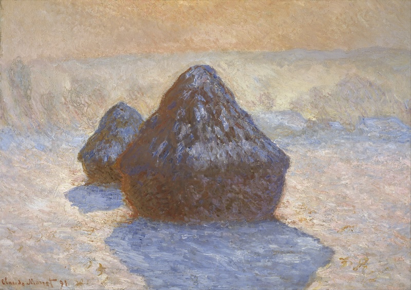 Claude Monet Neden Seri Tablolar Yaptı? 3 Saman Yığınlrı, Kar Etkisi, Claude Monet, 1891.