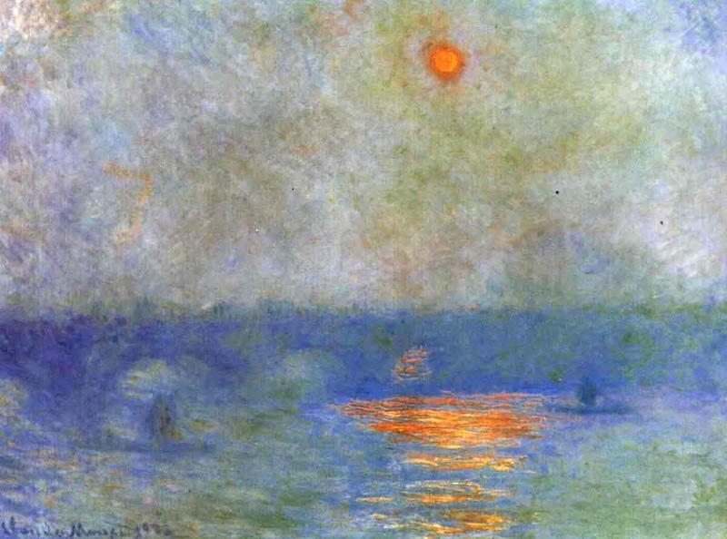 Claude Monet Neden Seri Tablolar Yaptı? 11 Waterloo Köprüsü, Sisin İçinden Güneş, Claude Monet, 1903
