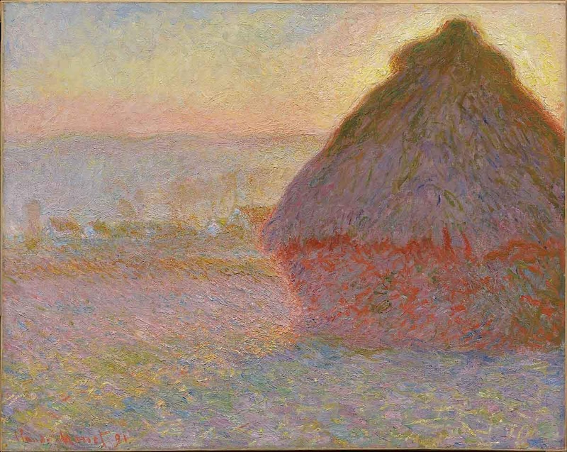 Claude Monet Neden Seri Tablolar Yaptı? 6 Claude Monet'den Saman Yığınları (Gün Batımı), 1891.