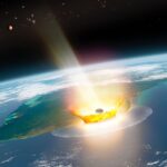 Dünya'ya bir asteroit çarpması olayının sanatçı izlenimi.