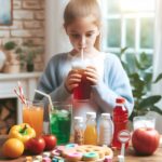 şekerli içecek içen kız çocuğu