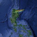Asteroit CAQTDL2'nin Filipinler üzerinde öngörülen yolu