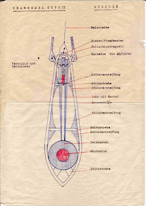 Nazi Atom Projesinden Kalan Gizemli Uranyum Küplerinin Hikayesi 4 Sovyet arşivlerinde bulunan bir Alman atom bombasının çizimi.