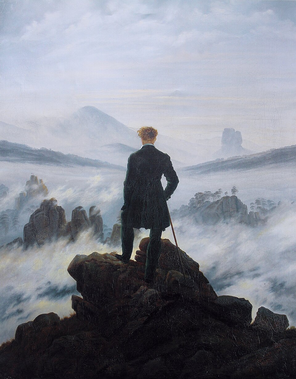 Caspar David Friedrich'in 1818 tarihli eseri Bulutların Üzerinde Yolculuk ya da Sis Denizinde Amaçsızca Dolaşan Adam