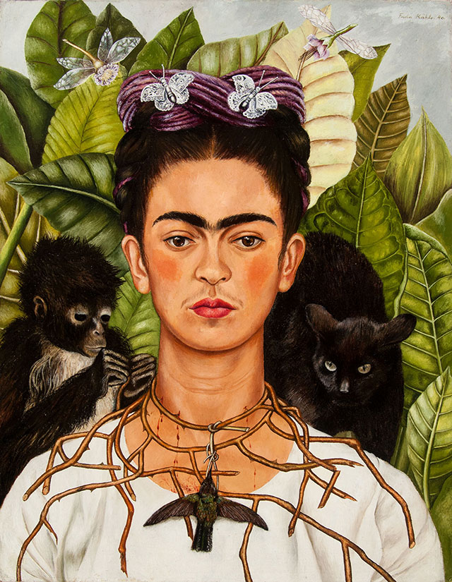 Frida Kahlo'nun 'Self-Portrait with Thorn Necklace and Hummingbird': Sembolizm ve Kişisel Acının İzleri 2 Diken Kolye ve Sinek Kuşu ile Otoportre