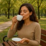 kahve içen kadın