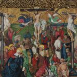 Çarmıha gerilme, Buhl Altarpiece'den, 1490'lardan kalma, özellikle büyük bir Gotik yağlı boya tablo.