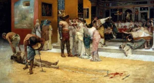 Pompeii'de Yemek Sırasında Gladyatör Dövüşü